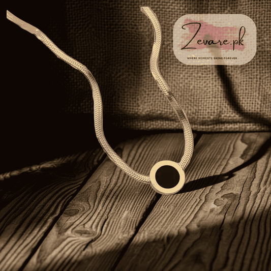 Black Moon Star Necklace Zevare.pk