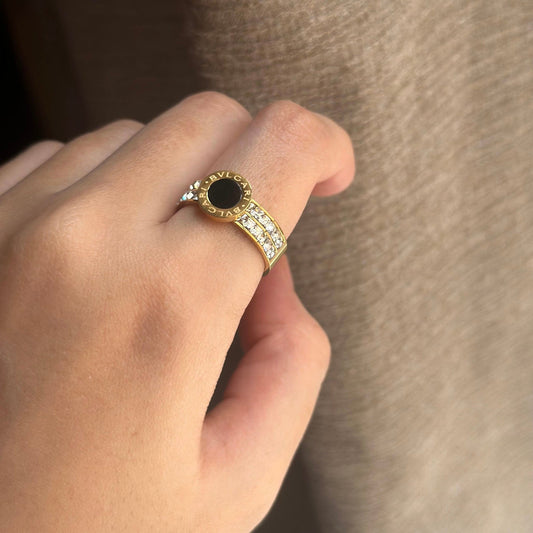 Black Stone Ring- Zevare.pk