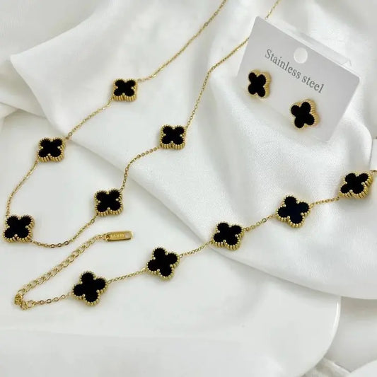 5 Leaf Clover Necklace Zevare.pk