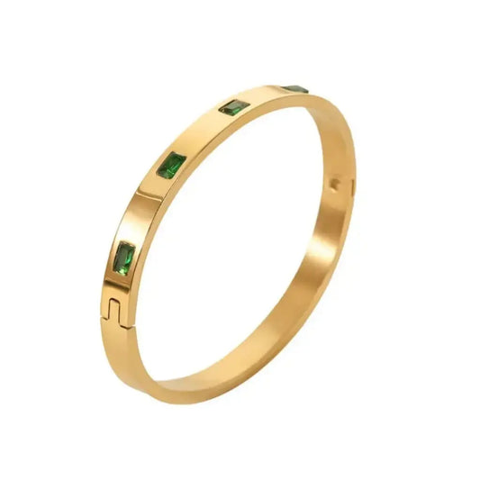 Green Stone Bangle – A Pop of Elegant Charm Zevare.pk