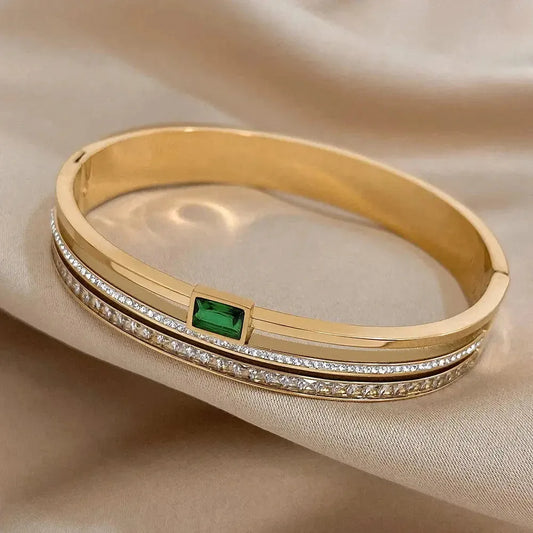Green Rhinestone Bangle – Sparkle in Every Move 💚 Zevare.pk- Green Rhinestone Bangle – Best selling- Zevare.pk- Green Rhinestone Bangle – Best selling- Zevare.pk