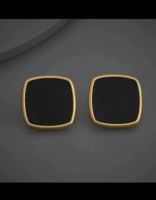 Square Black & White Stud – Bold Simplicity, Everyday Elegance - Zevare.pk- Square Black & White Stud- Zevare.pk- Square Black & White Stud- Zevare.pk