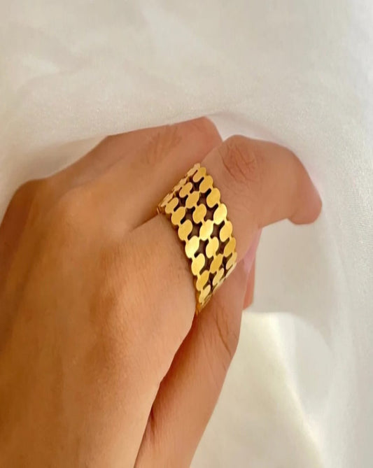 - New Stainless Steel Ring - 0010- Zevare.pk