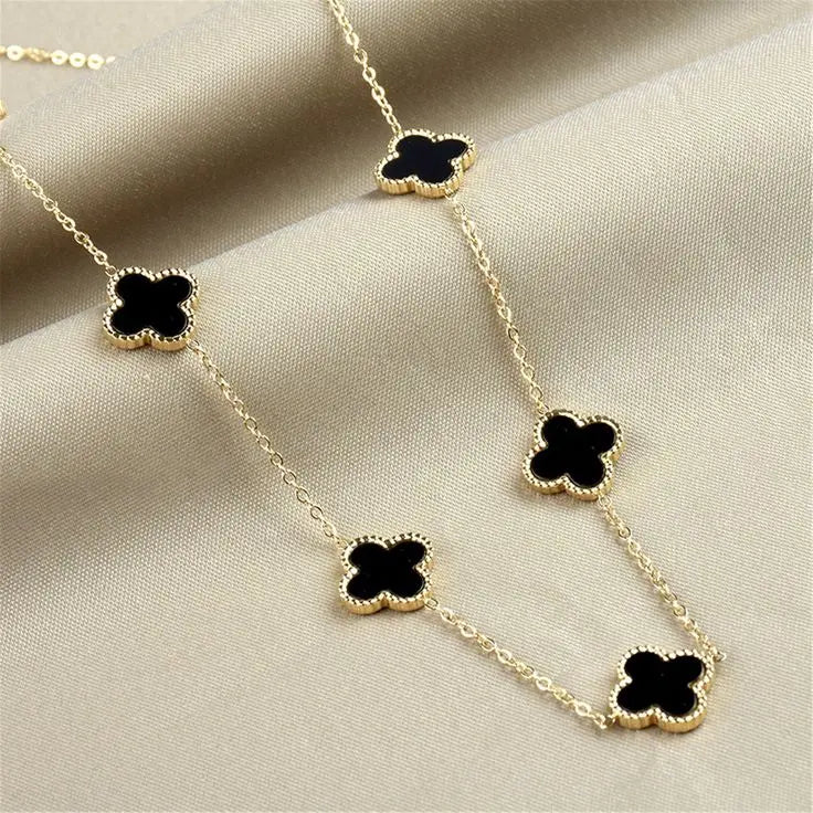 5 Leaf Clover Necklace Zevare.pk