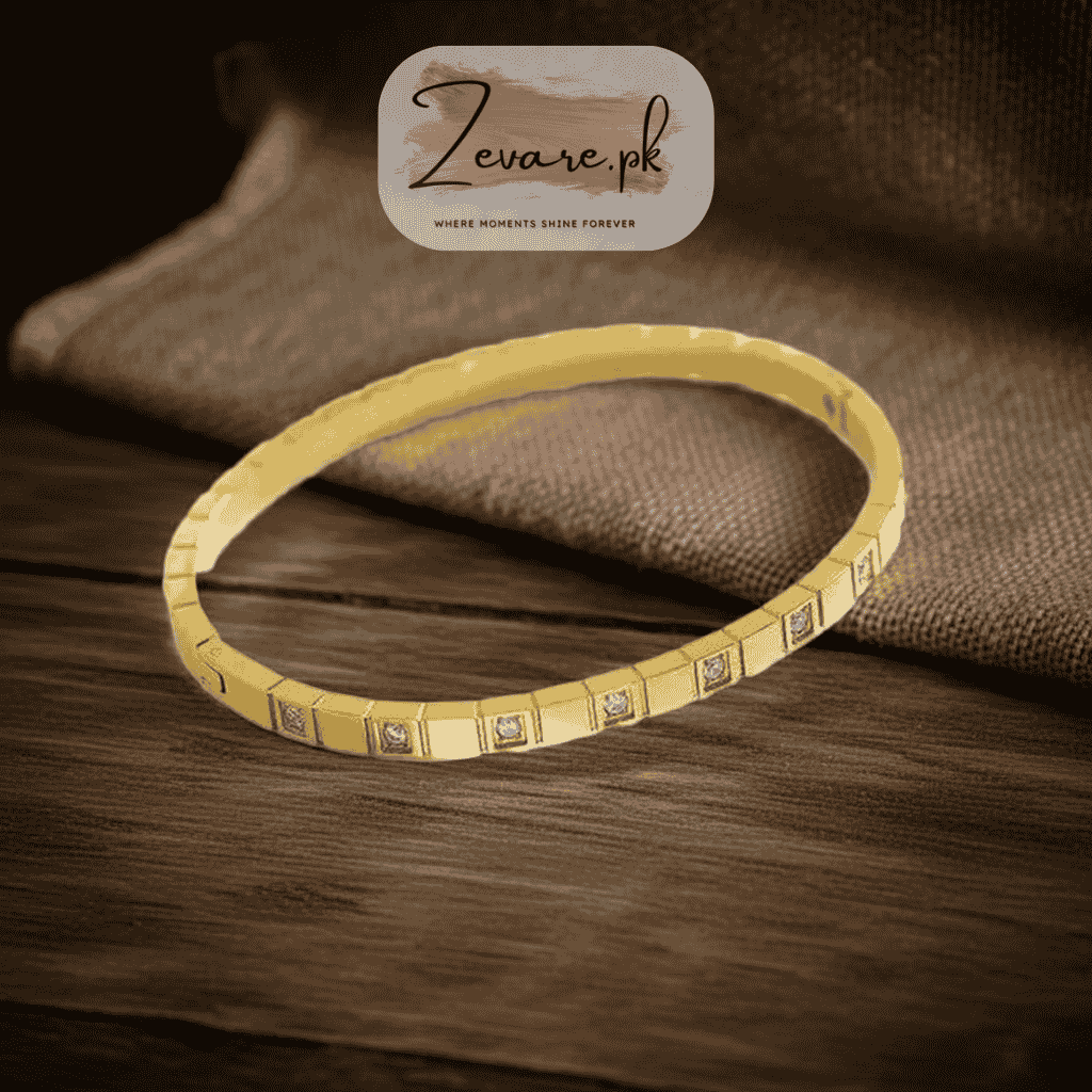 Minimalist White Filled Bangle – Pure Elegance in Simplicity Zevare.pk- Minimalist White Filled Bangle- Zevare.pk