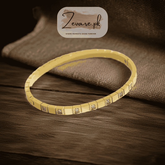 Minimalist White Filled Bangle – Pure Elegance in Simplicity Zevare.pk