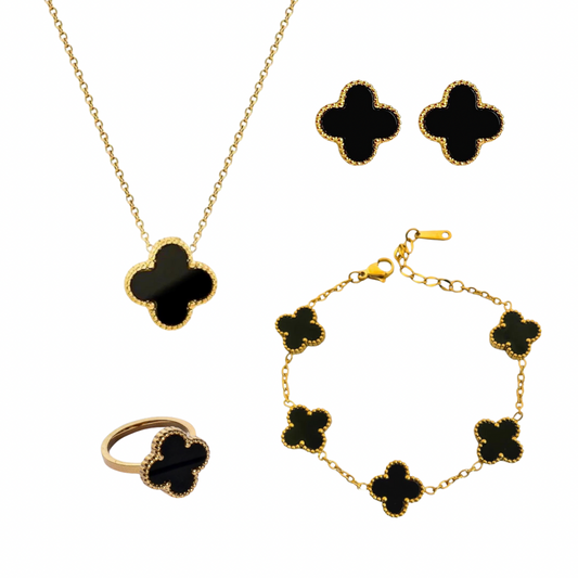 Stainless Steel Clover Necklace Set -Zevare.pk