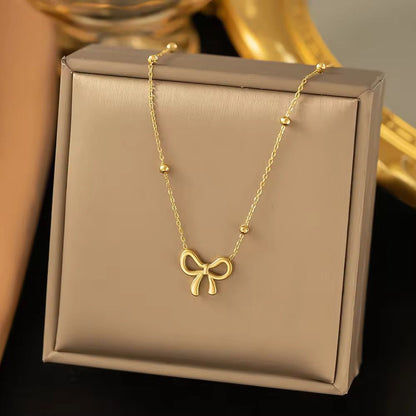 Golden Bow Necklace Set