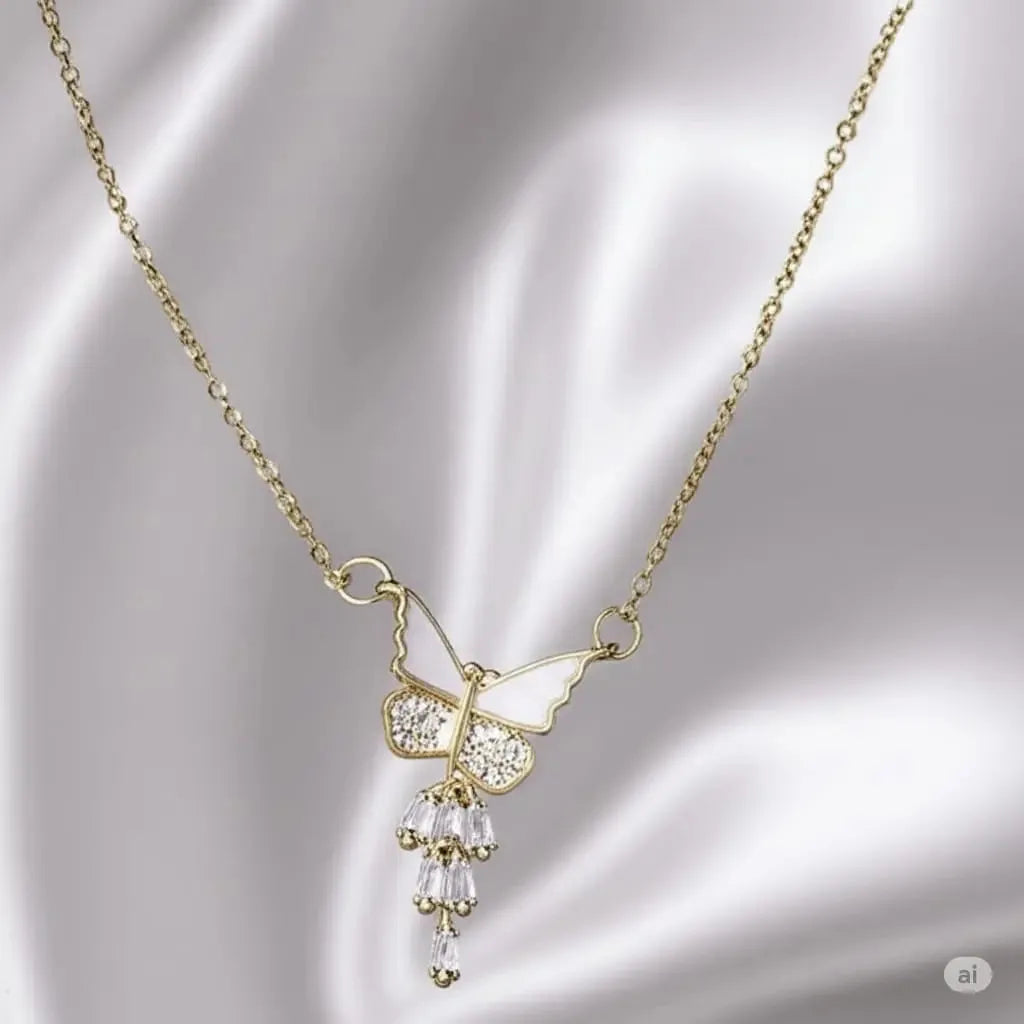 Butterfly Necklace – Sparkle with Grace & Elegance Zevare.pk- Butterfly Necklace- Zevare.pk- Butterfly Necklace- Zevare.pk