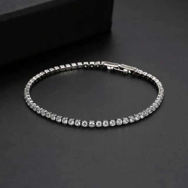 Silver Tennis Bracelet – Shine Everyday, Anywhere Zevare.pk- Silver Tennis Bracelet- Zevare.pk