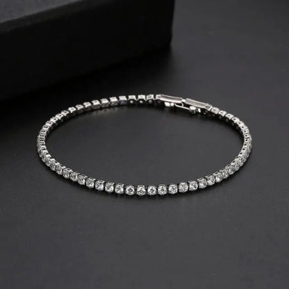 Silver Tennis Bracelet – Shine Everyday, Anywhere Zevare.pk- Silver Tennis Bracelet- Zevare.pk