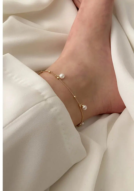 Pearl Charm Anklet – Elegant Steps for Every Occasion 🌸 Zevare.pk