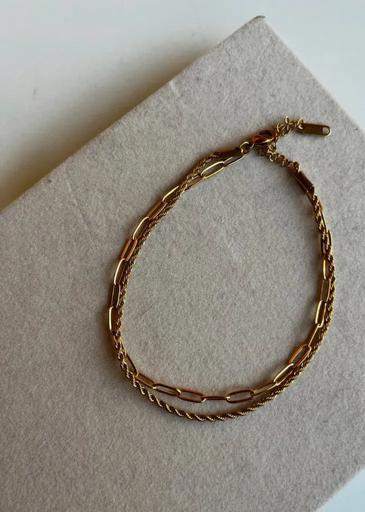 2-Layer Charm Anklet – Double the Style, All-Day Shine Zevare.pk