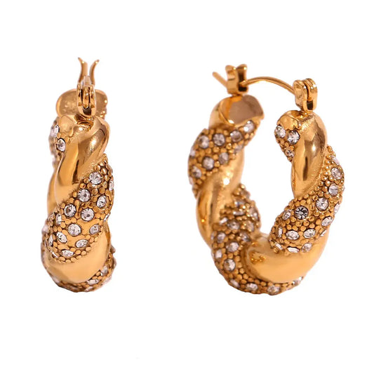 Donna Crystal Twisted Earring – Shine with a Twist Zevare.pk