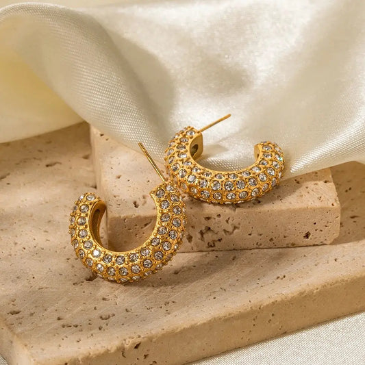 C Earrings – Chic, Curved & Completely You 💫 Zevare.pk