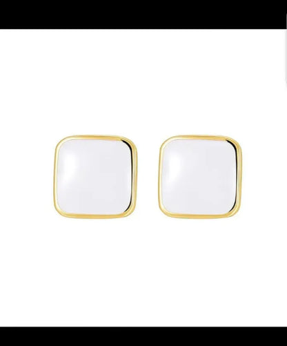 Square Black & White Stud – Bold Simplicity, Everyday Elegance - Zevare.pk- Square Black & White Stud- Zevare.pk- Square Black & White Stud- Zevare.pk