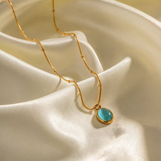 AQUA OVAL Nile Necklace – Inspired by Beauty, Styled for You Zevare.pk