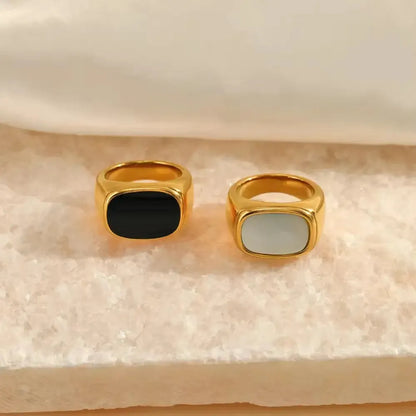 Black & White Charm Ring – Simple, Stylish & Always in Trend Zevare.pk- Black & White Charm Ring- Zevare.pk- Black & White Charm Ring- Zevare.pk