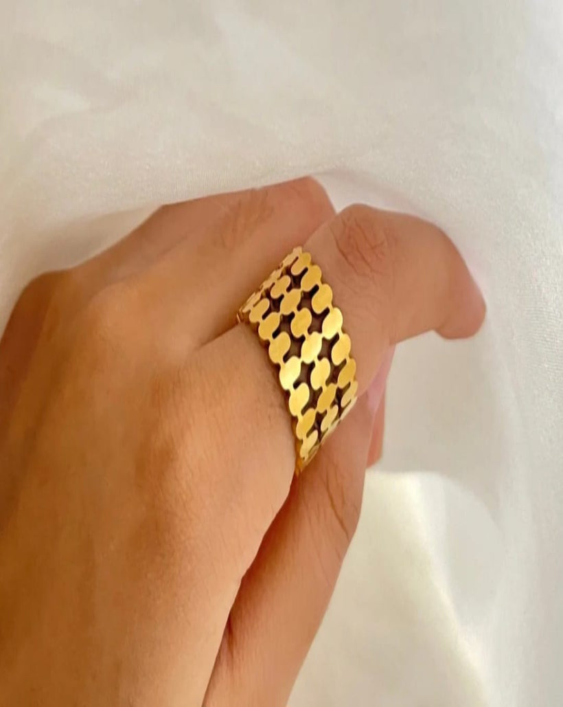 - New Stainless Steel  Ring - 0010- Zevare.pk