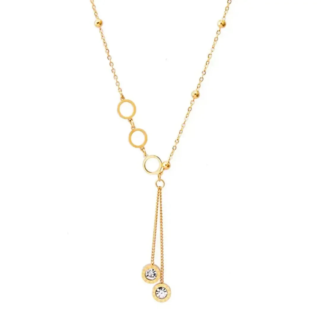 Golden Loops Crystal Necklace – Chic, Classy & Just for You ✨ Zevare.pk- Golden Loops Crystal Necklace- Zevare.pk- Golden Loops Crystal Necklace- Zevare.pk