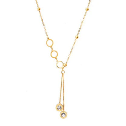 Golden Loops Crystal Necklace – Chic, Classy & Just for You ✨ Zevare.pk