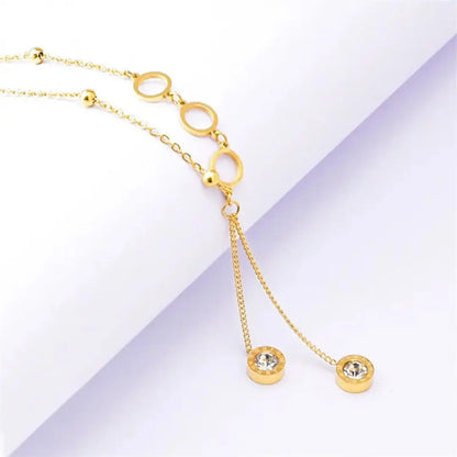 Golden Loops Crystal Necklace – Chic, Classy & Just for You ✨ Zevare.pk